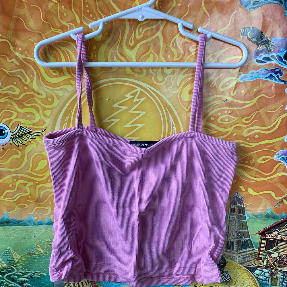Pink cropped tank top